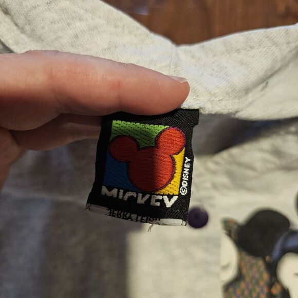 Disney Vintage Mickey & Friends Button Up Gray‎ Baseball Jersey Shirt Medium ? - Picture 7 of 11